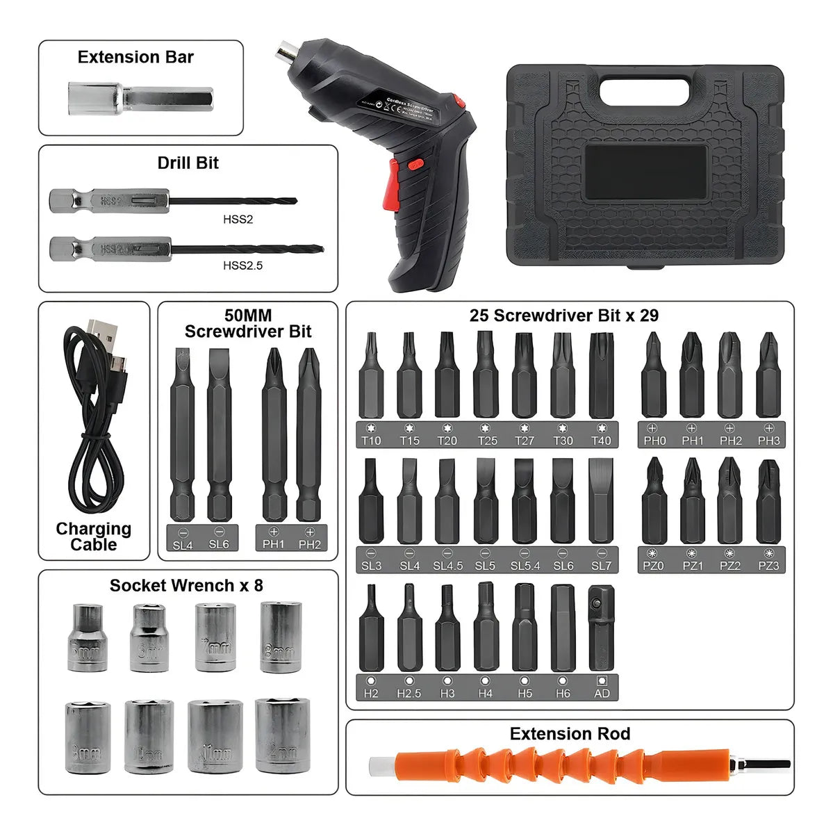 Kit De Destornillador Eléctrico.